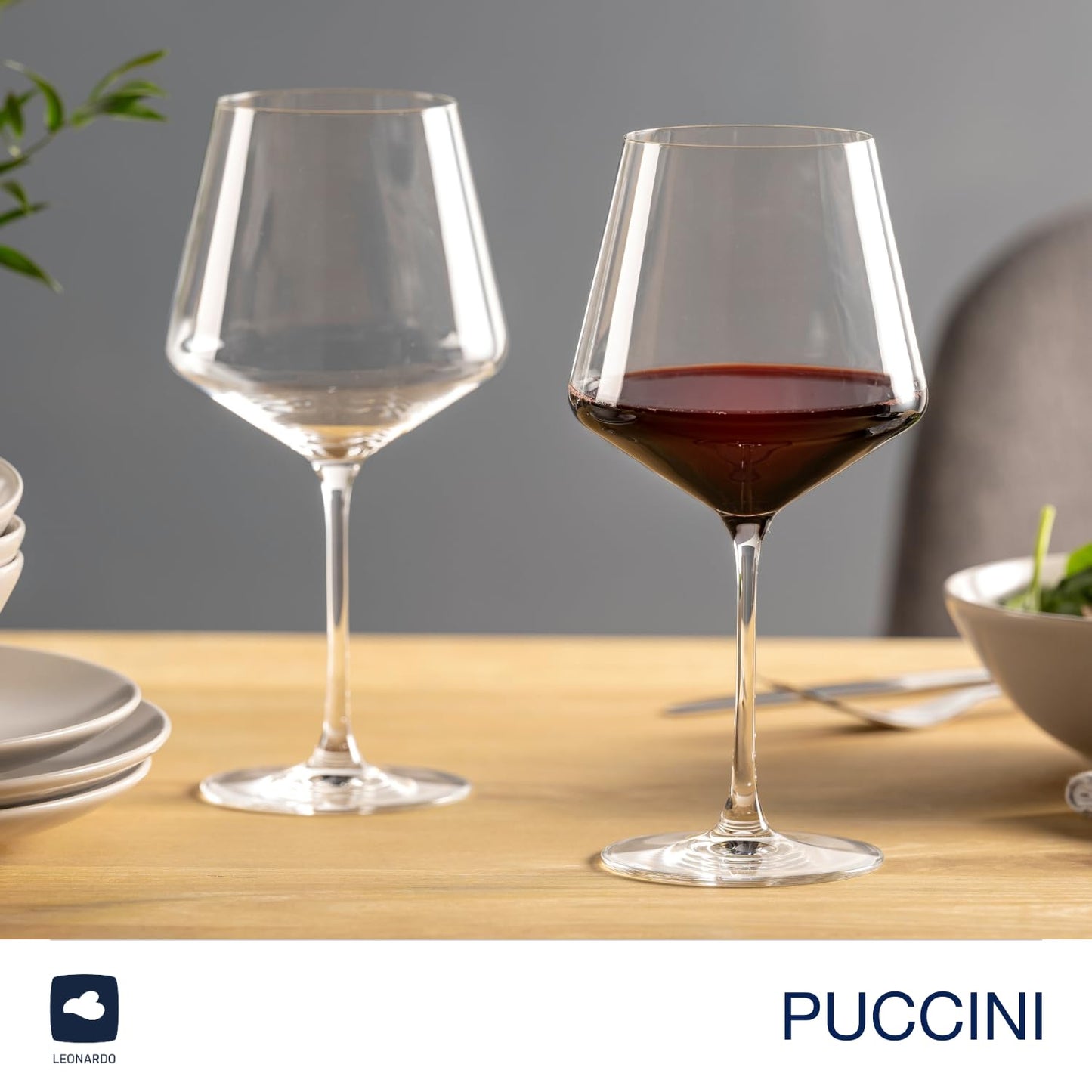 LEONARDO HOME PUCCINI burgundy glass (set of 6) incl. polishing cloth • Dishwasher-safe wine glasses (730 ml) • Shockproof & suitable for everyday use • 040981