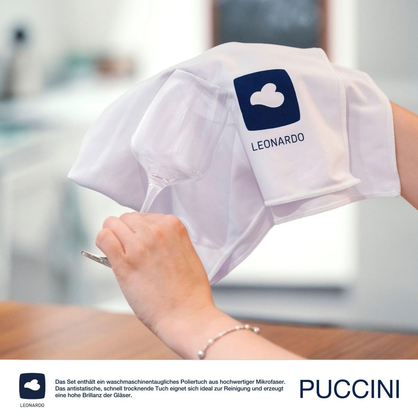 LEONARDO HOME PUCCINI white wine glasses (set of 6) incl. polishing cloth • Scratch-resistant wine glasses (560 ml) • Dishwasher safe & durable • Timeless glasses for white wine • Puccini white wine glass • 040977