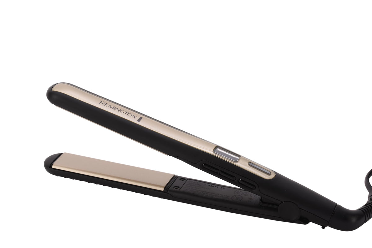 Remington Sleek & Curl Straightener (rounded design - ideal for straightening & styling curls and waves, high-quality ultra-tourmaline ceramic coating) LCD display, 150-230°C, Hair Straightener S6500