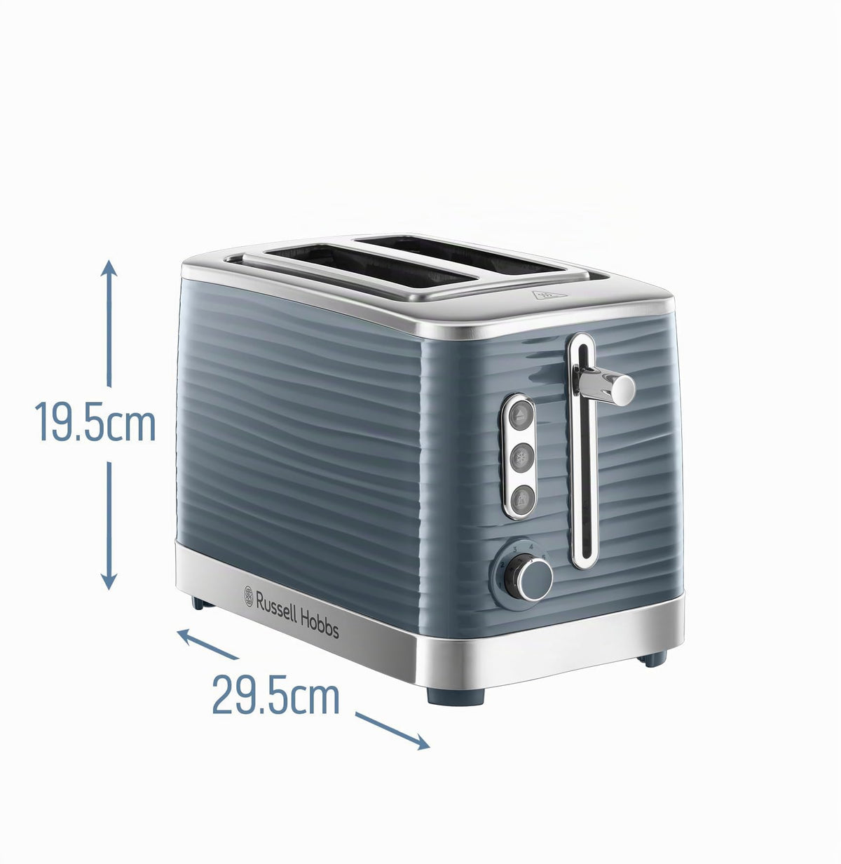 Russell Hobbs Toaster Inspire, Gray, 2-Slice, Glossy Finish - 24373-56