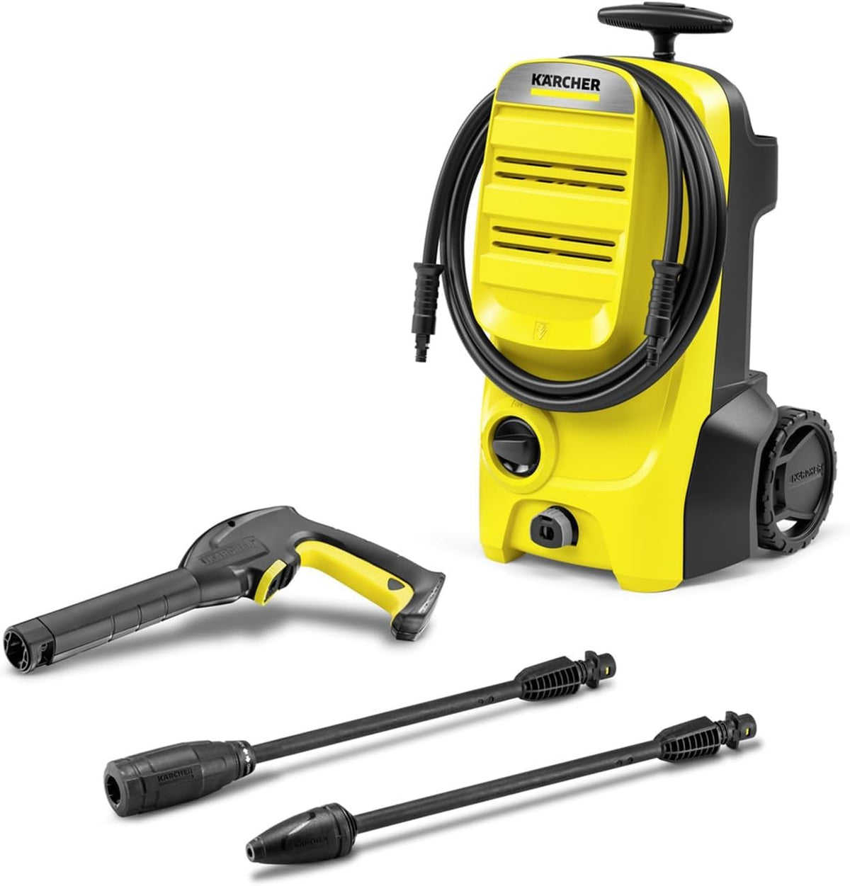 Kärcher High Pressure Cleaner K 4 Classic, Pressure: max. 130 bar, Flow rate: 420 l/h, Area performance: 30 m²/h, Water filter, Weight: 4.6 kg, High pressure hose and gun, Dirt blaster, Spray lance - 1.679-420.0