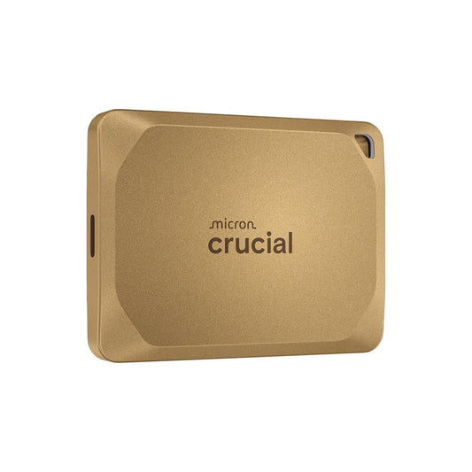Crucial X10 Pro 2TB External SSD, up to 2,100MB/s read and 2,000MB/s write speeds, Portable Solid State Drive, water and dust resistant IP55, USB-C 3.2, Gold - CT2000X10PROSSD9D02