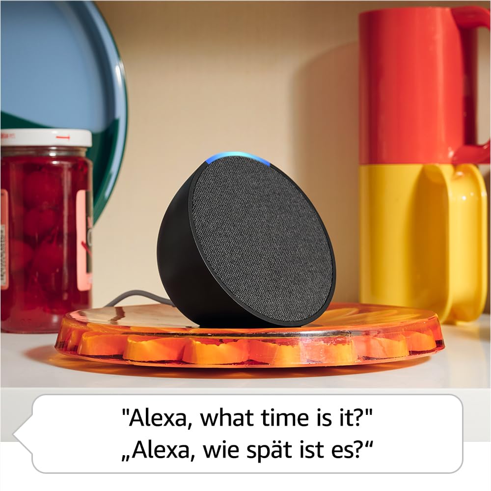 Echo Pop | International version | Compact and smart WiFi and Bluetooth speaker with rich sound and Alexa | anthracite - C2H4R9