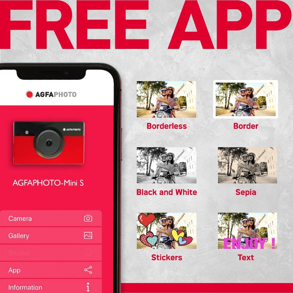 AgfaPhoto - Realipix - Instant Digital Camera with Printing - Thermal Sublimation - Bluetooth - AMS23RD