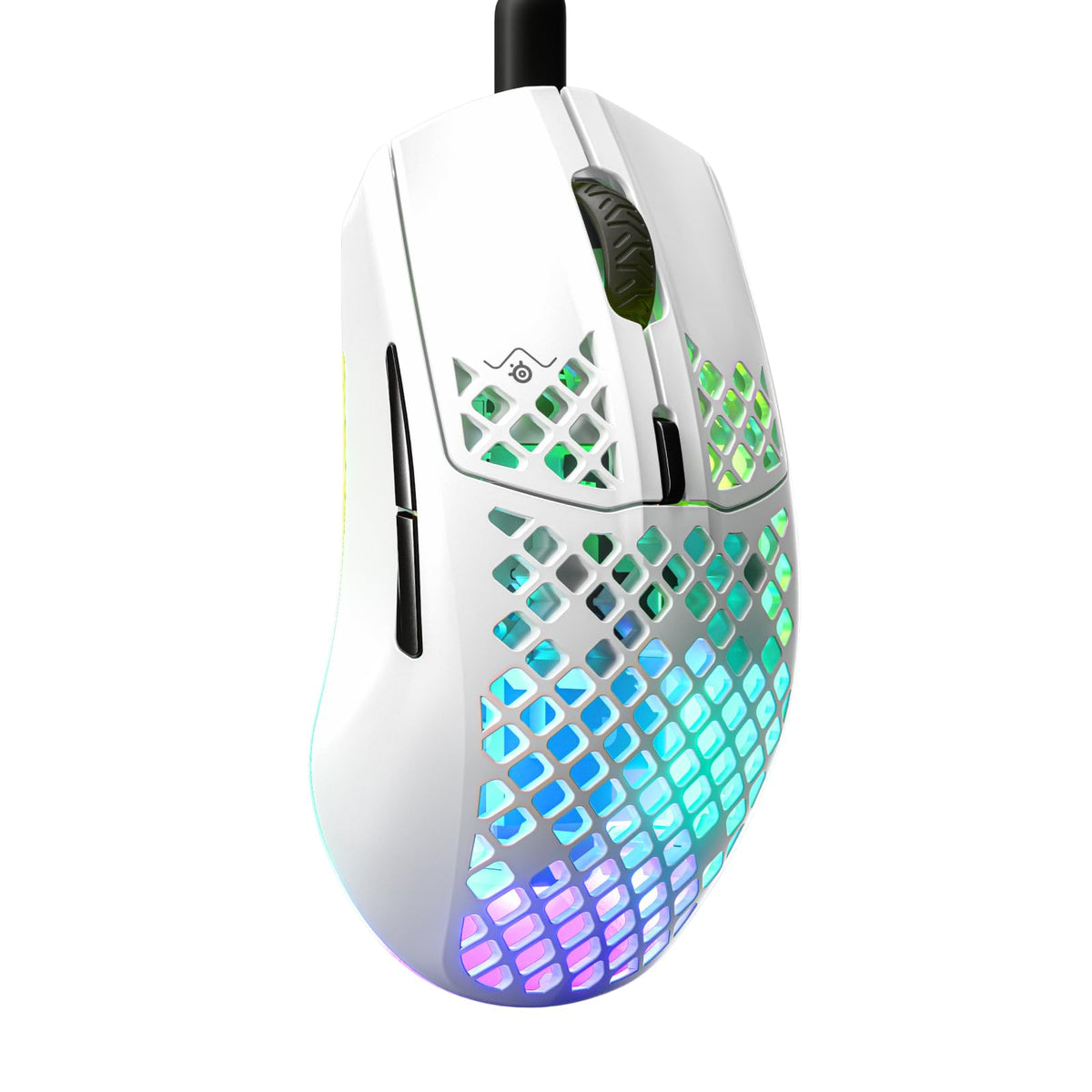 SteelSeries Aerox 3 - RGB Gaming Mouse with Surface Openings - Ultra-lightweight, water-resistant design - Optical TrueMove Core sensor with 8,500 DPI - Snow - 62612