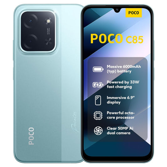 XIAOMI Poco C85, smartphone 8+256GB, mobile phone with Android, 6.9" 120Hz display 7.99mm design, MediaTek Helio G81-Ultra Octa-Core, 50MP AI dual camera, 6000mAh, green