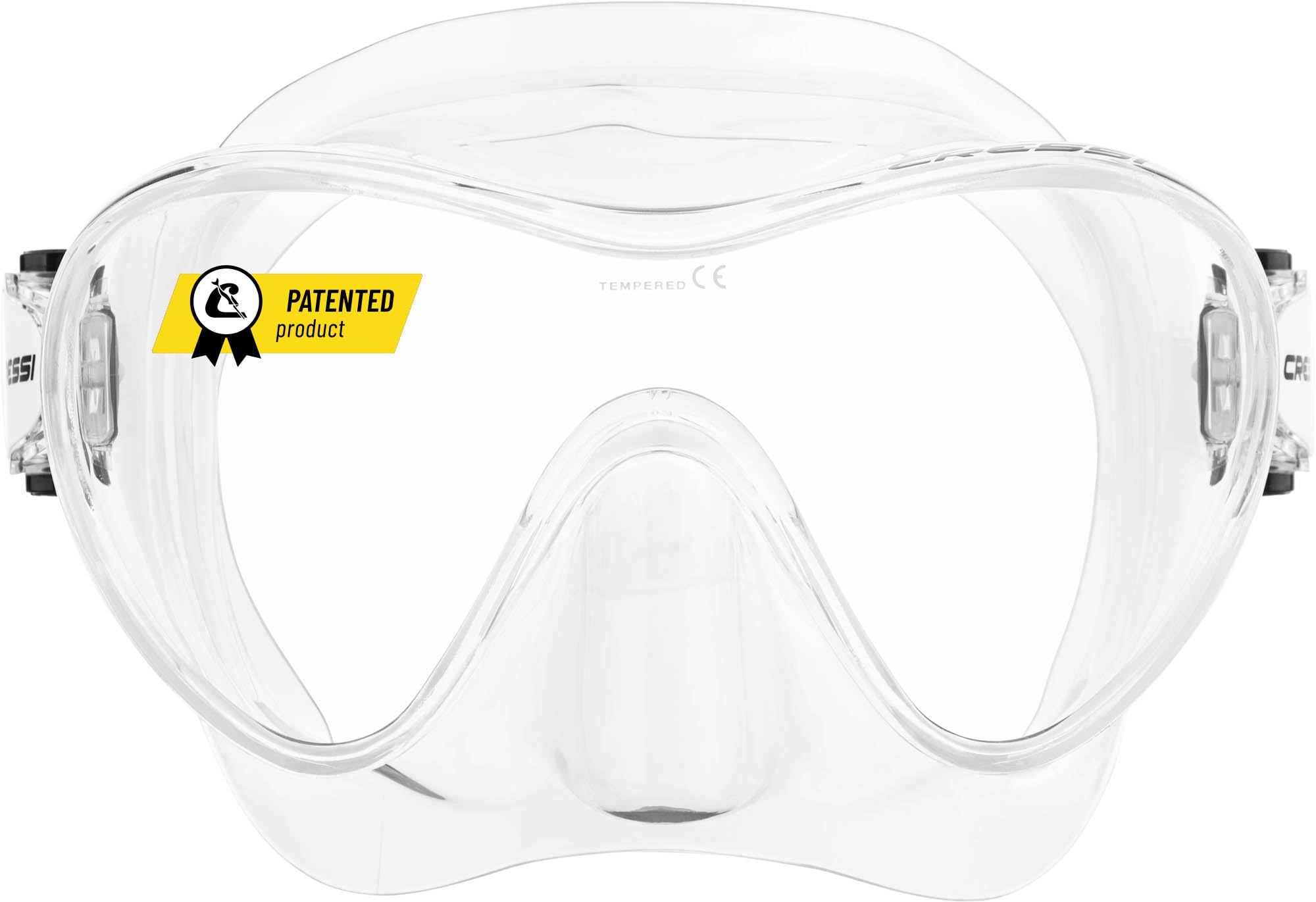 Cressi frameless diving mask F1 - anti-fog glass lens, diving goggles - ergonomic silicone edge, snorkel mask - dry snorkel & snorkel set - transparent - mask - ZDN281000