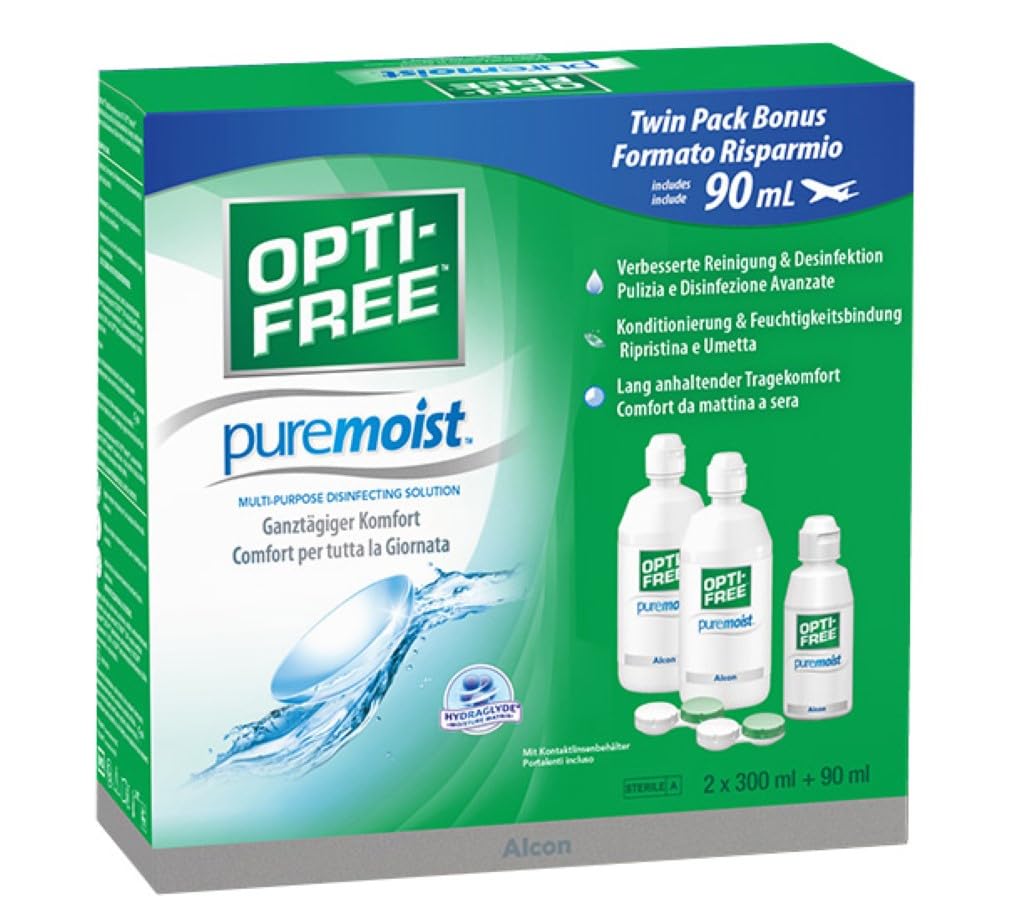 Opti-Free PureMoist Contact Lens Care Solution | 2 x 300 ml + 90 ml - 102018210