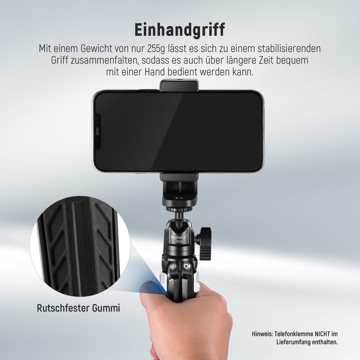 NEEWER Mini Metall Tischstativ mit 360° Kugelkopf, TP29