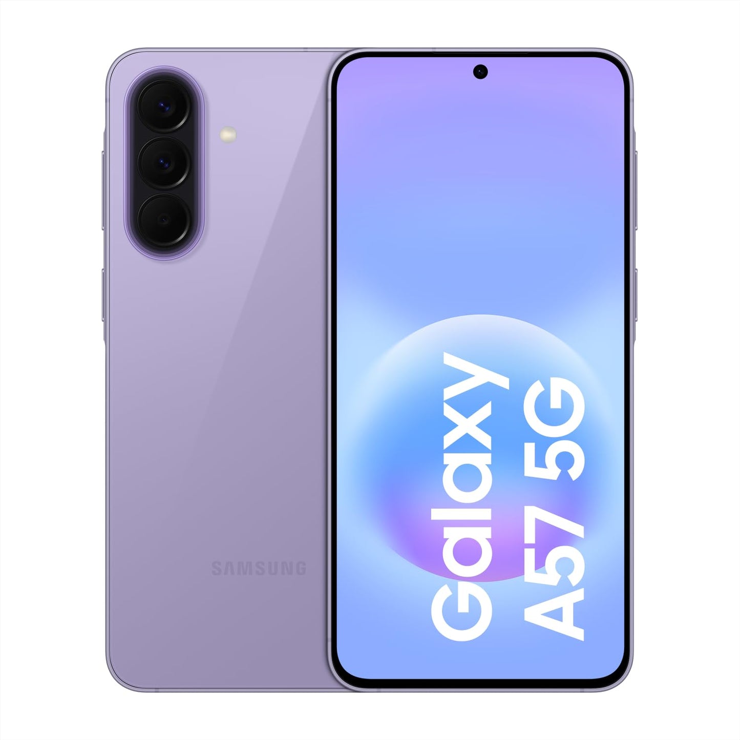 Samsung Galaxy A57 5G, Slim AI smartphone, Awesome Intelligence, 128 GB storage space, 50 MP wide-angle camera, Up to 2 days battery life, IP68, Awesome Lilac, 2.5 year manufacturer's warranty - SM-A57