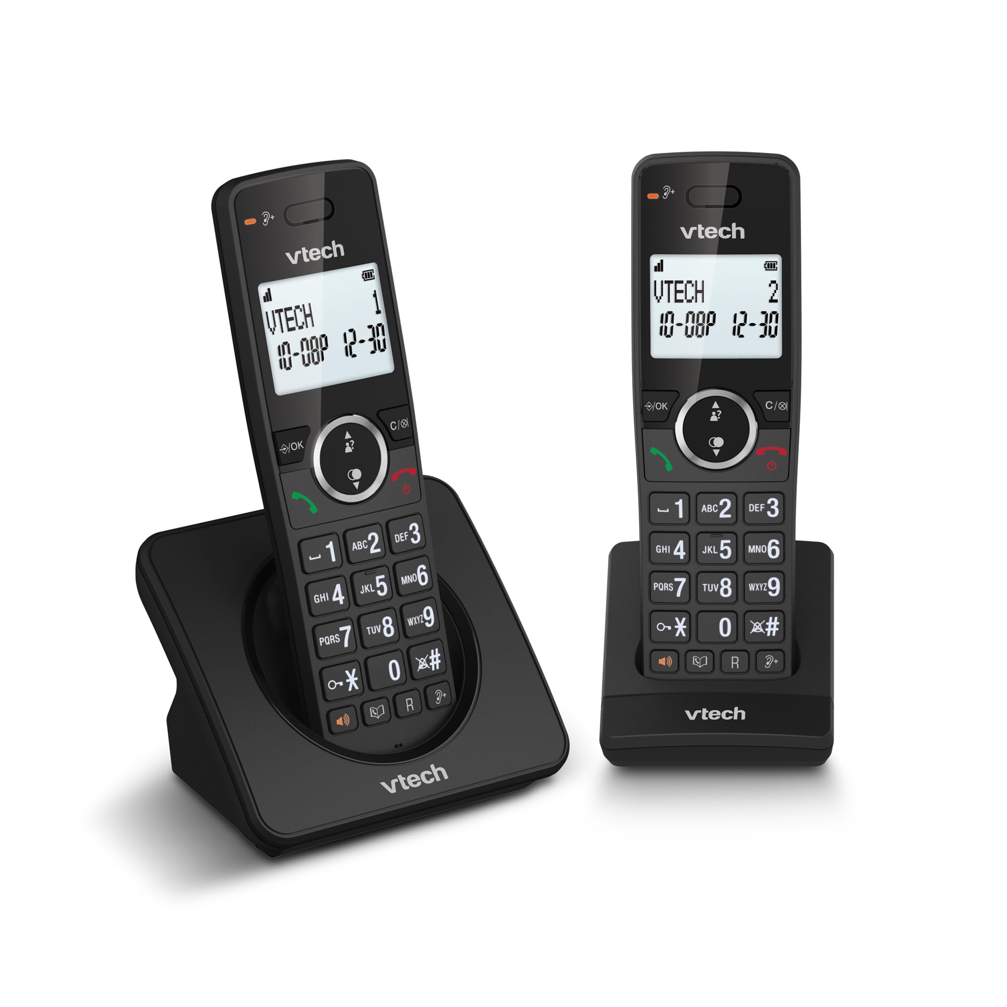 VTech ES2001 DECT Telephone Cordless 2 handsets with call barring, volume control, caller ID/call waiting, 18 hours talk time, speed dial, backlit display & keypad, ECO mode