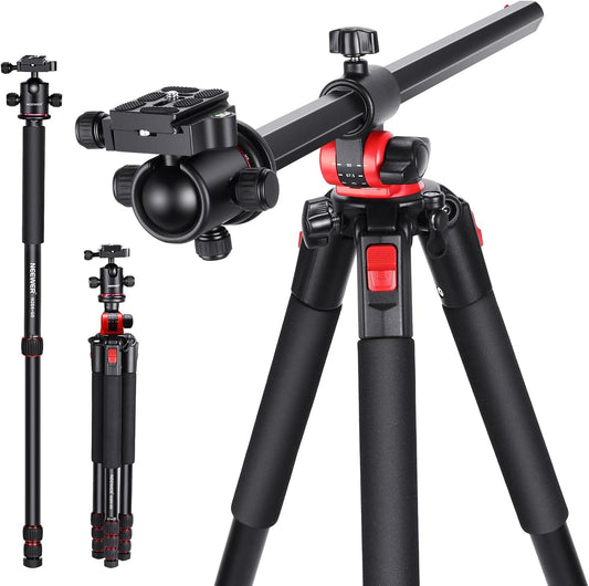NEEWER 184cm tripod for camera monopod with center column and ball head made of aluminum, QR plate type Arca, bag, camera holder for horizontal tripod, maximum load 15kg - 10094774