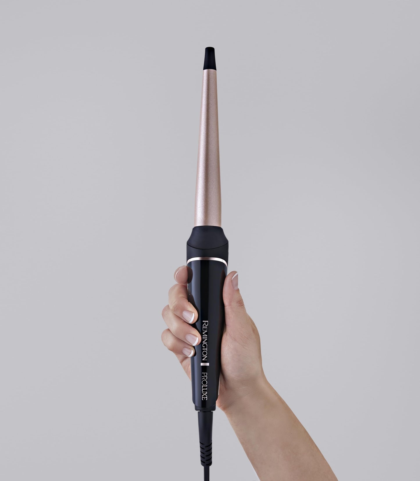 Remington curling iron large curls & natural waves [cone-shaped 25-38mm] PROluxe Midnight (OPTIheat technology, Pro+ setting for gentle styling, digital display, quick heating) CI91W1B