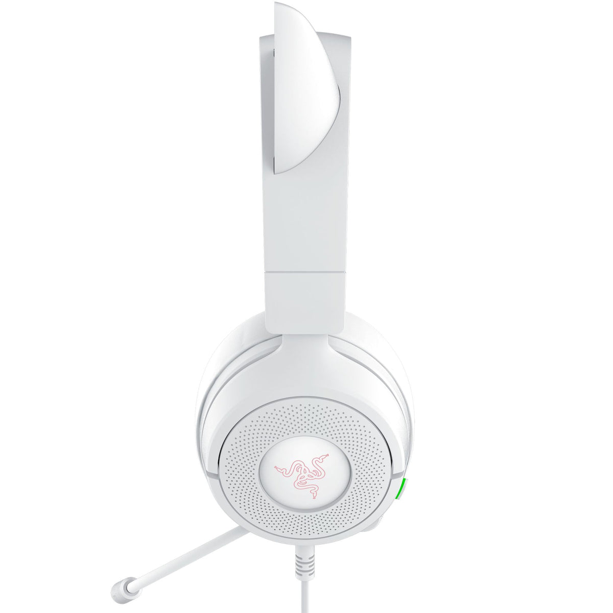 Razer Kraken Kitty V3 X - Cască de gaming cu fir - Urechi iconice de pisică - Greutate de 270g - Microfon HyperClear cardioid - Driveri Triforce de 40mm - Conector jack de 3,5mm | Alb - RZ04-05350300-R3M1