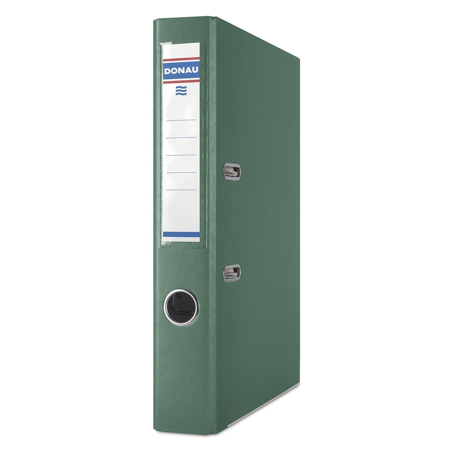 Donau Premium Slim Folder Pack of 10/DIN A4/5 cm/10 Pieces/Green/Plastic Cover PP/Carton Paper Slot Folder Office Folder File Ring Binder/Green Dot - 3955001PL-06