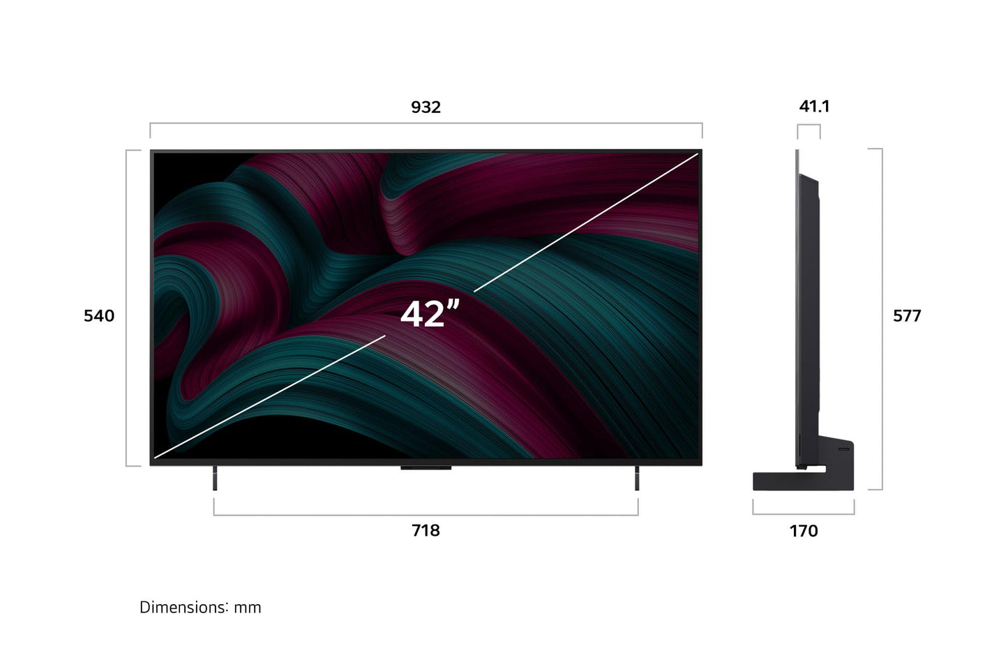 LG OLED42C5ELB, 42 inches (106 cm)