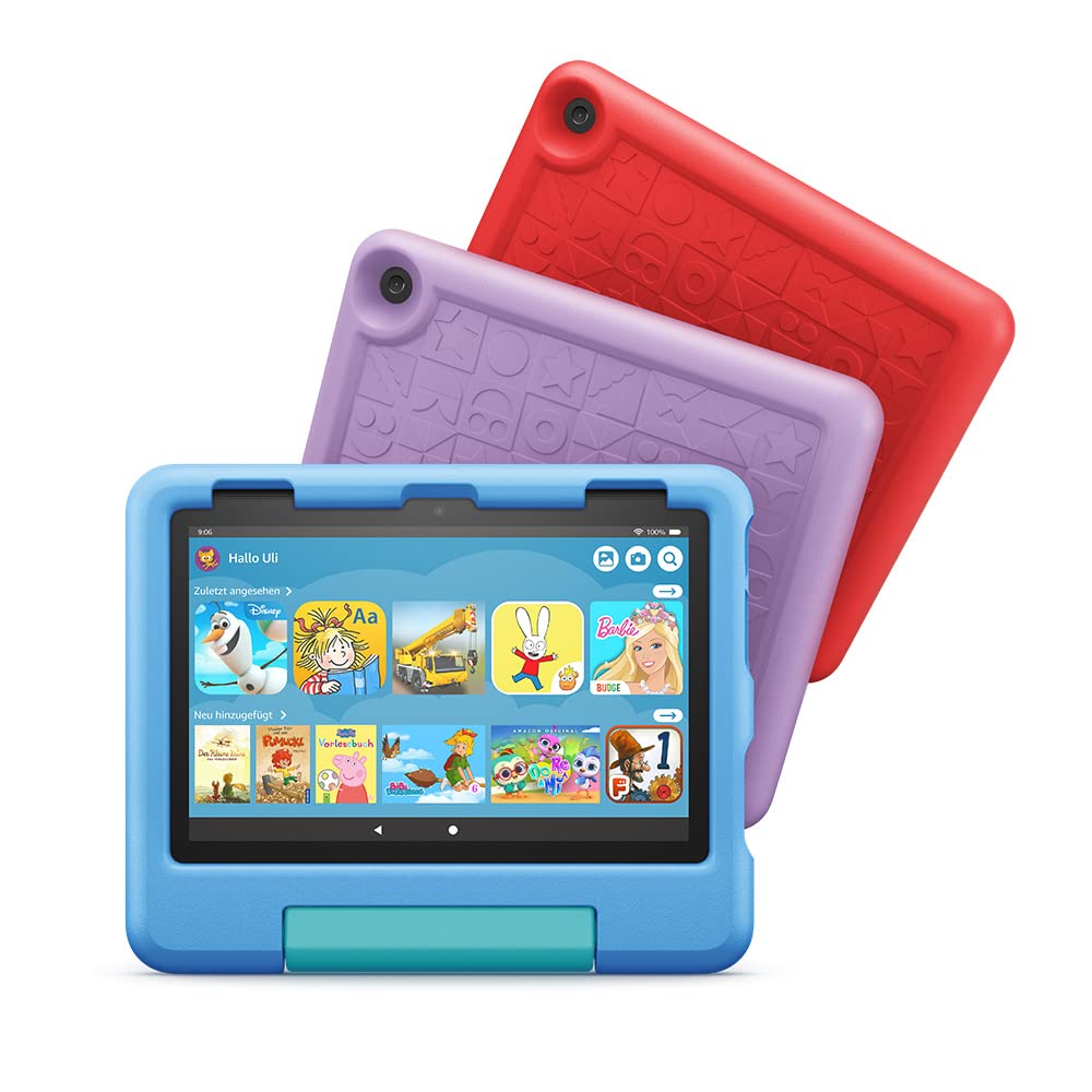 Amazon child-friendly protective case for the Fire HD 8 tablet (only compatible with the 12th generation, 2022), red - 53-028584