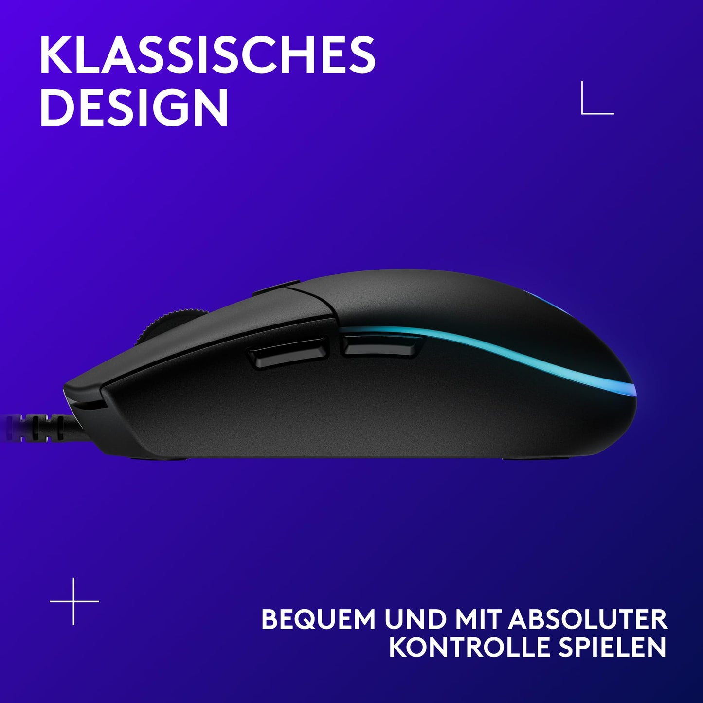 Logitech G203 gaming mouse with customizable LIGHTSYNC RGB lighting, 6 programmable buttons, gaming-ready sensor, 8,000 DPI tracking, light weight - black - 910-005796