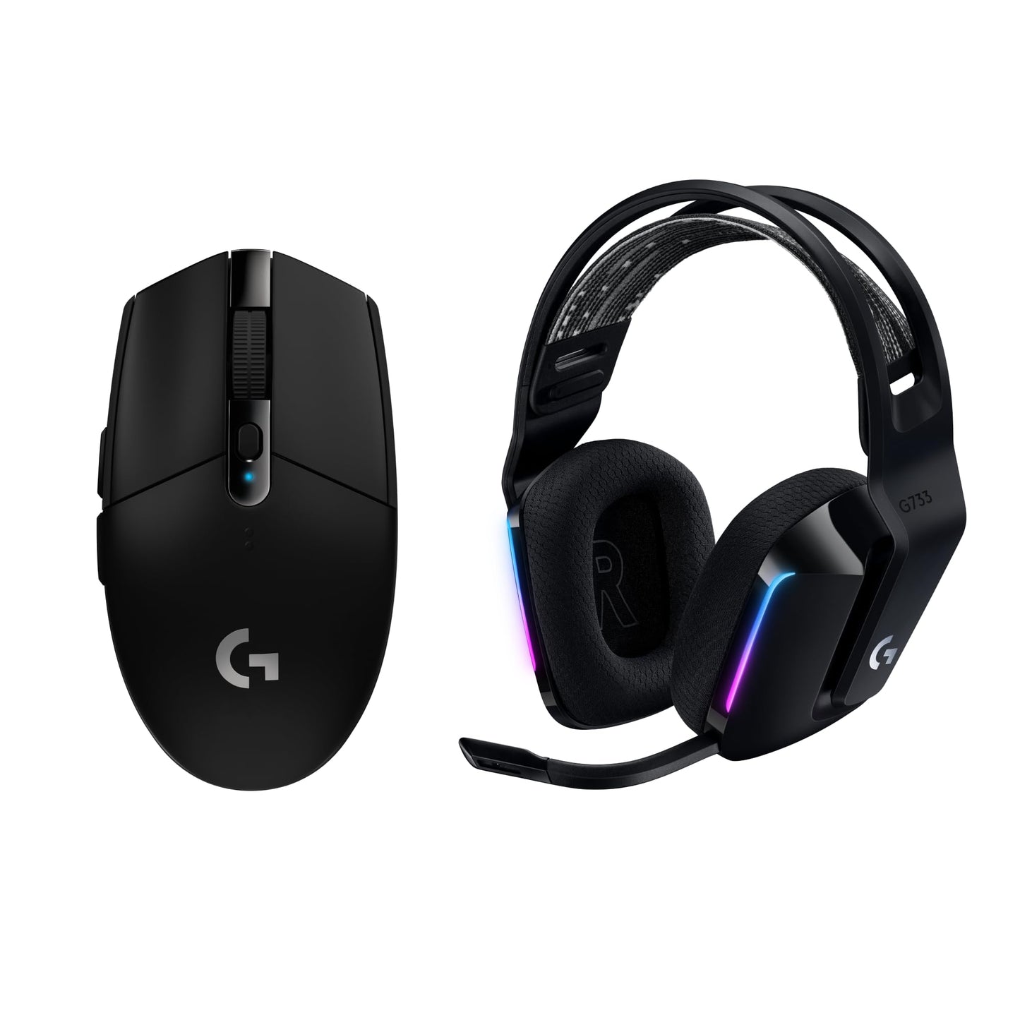 Logitech G305 Lightspeed wireless gaming mouse + Logitech G733 Lightspeed wireless gaming headset with headband