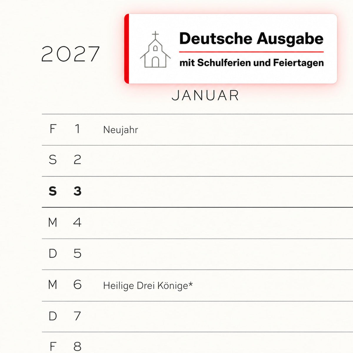 LEUCHTTURM1917 Weekly Planner 2027 Medium (A5) - German, Forest Green, 210 x 145 mm, January-December (12 months), weekly overview with hourly grid 7:00-22:00 per column, hardcover, 80 g/m² paper - 400150