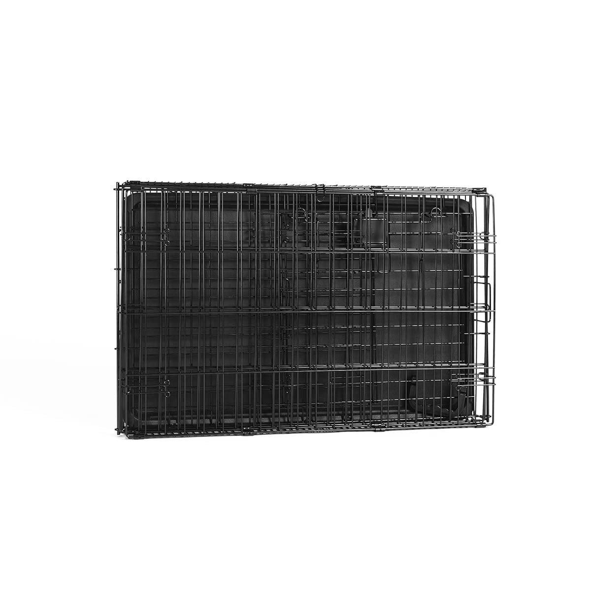 Amazon Basics Collapsible Dog Crate Made of Wire with Floor Tray, Single Door, Black, L 91 x W 58 x H 64 cm - 9001N-36A