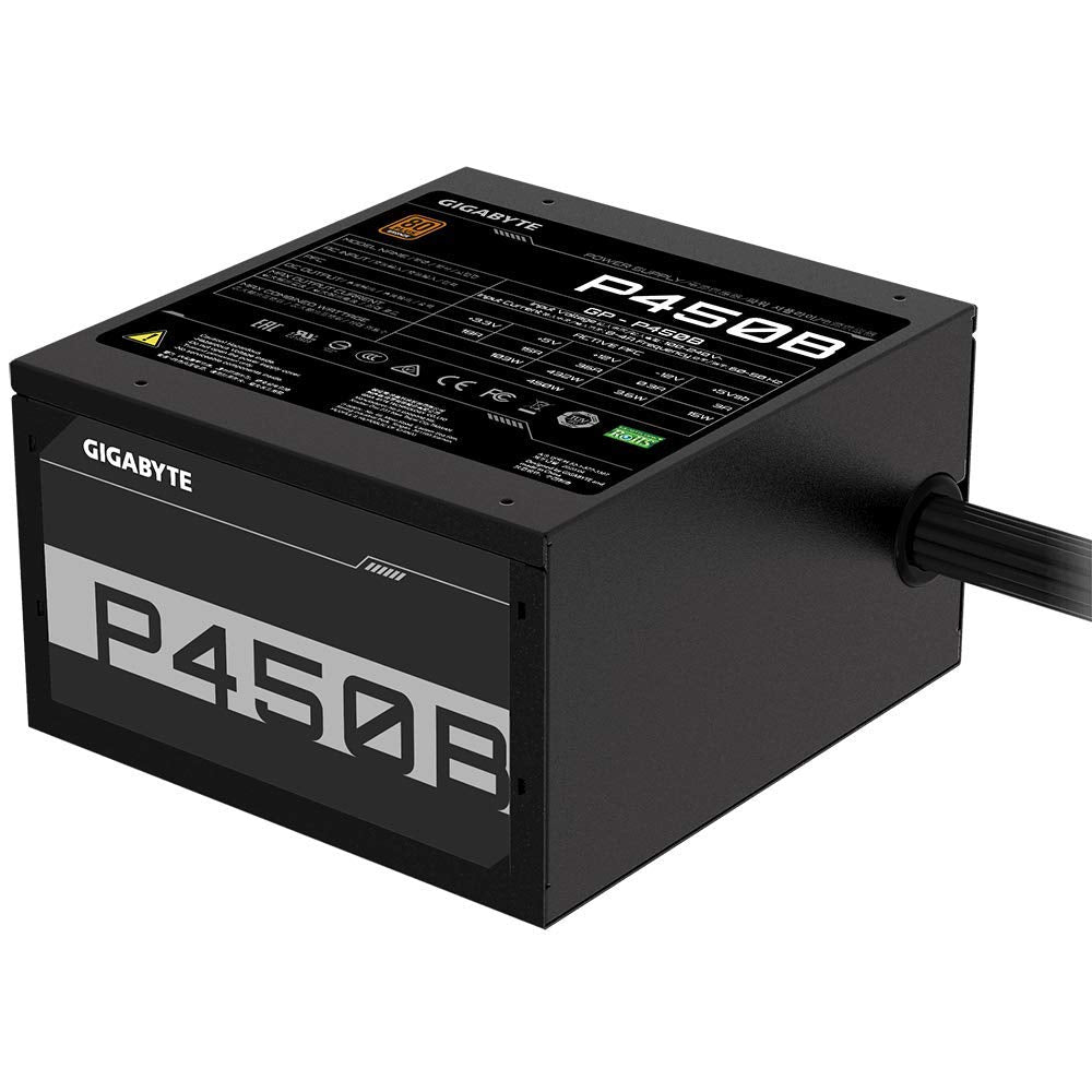 GIGABYTE P450B 450W ATX Power Supply, 80+ Bronze, 120 mm Fan - GP-P450B