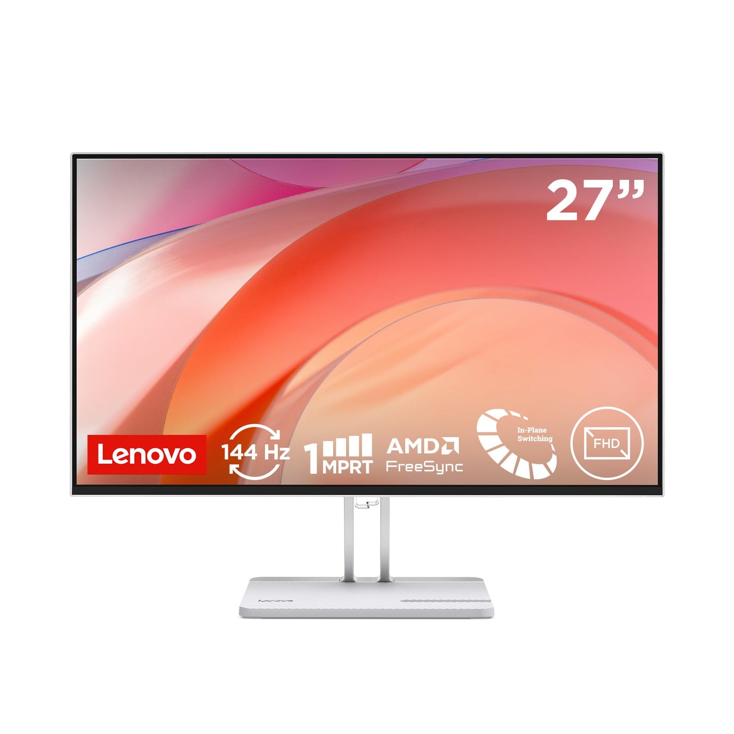 Lenovo L27-4C | 27" Full HD WLED Monitor | 1920x1080 | 16:9 | 144Hz | 1ms response time | HDMI | VGA | Audio 3.5mm | 4-sided panel | TÜV eye protection | AMD FreeSync | gray | 3.9 kg - 67DEKAC1EU