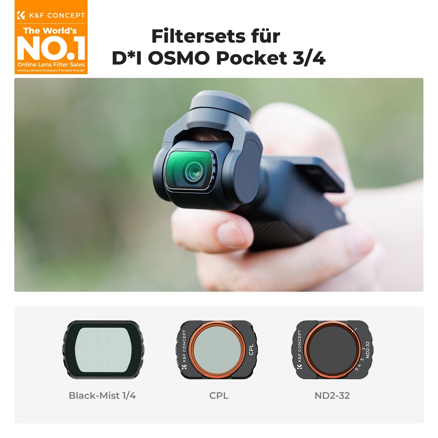 K&F CONCEPT FSD05 filter set compatible with DJI OSMO Pocket 4/3 - SKU.2148