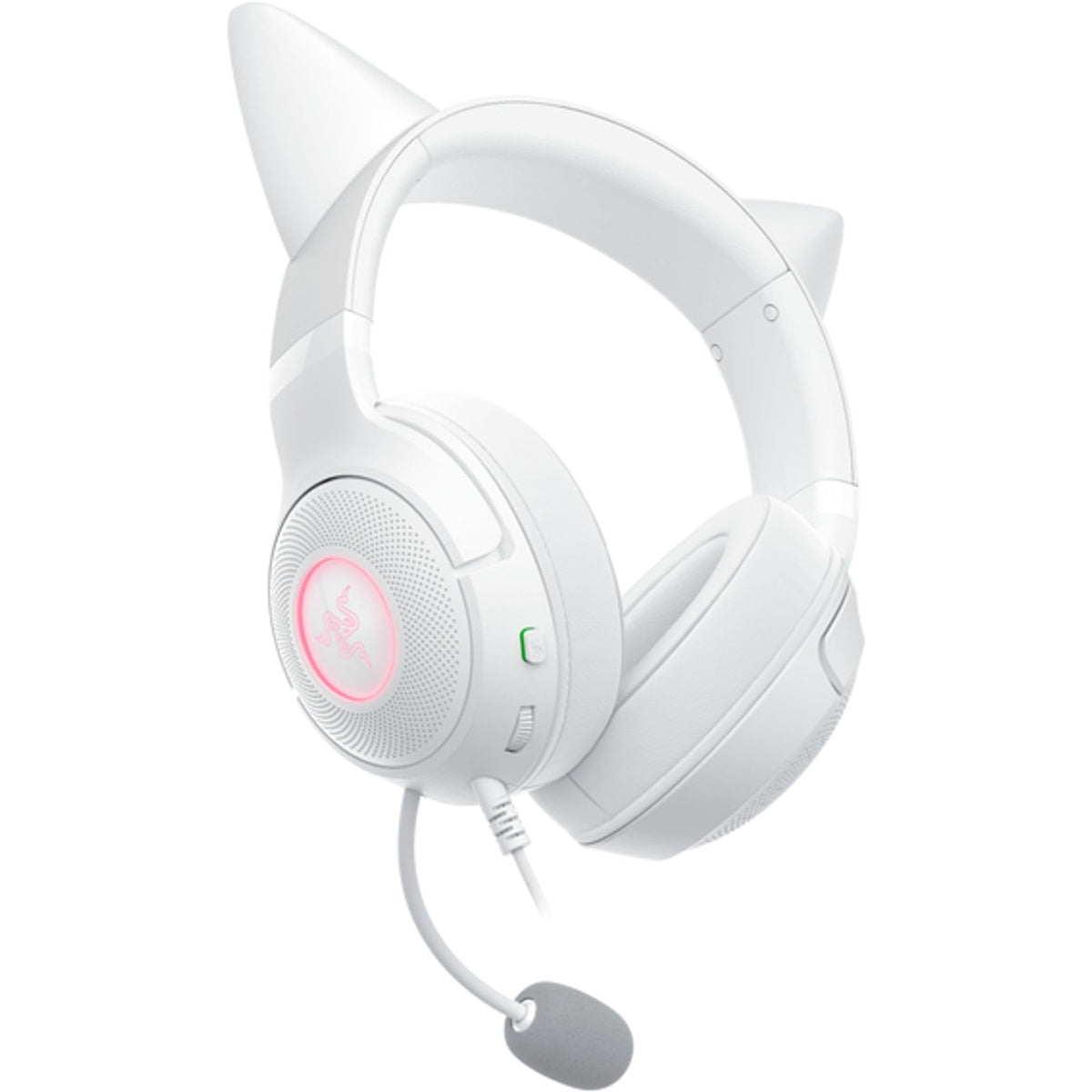 Razer Kraken Kitty V2 - Wired RGB headset with kitty ears for gaming and streaming (325 g, Triforce 40 mm drivers, HyperClear cardioid mic, surround sound) White - RZ04-04730600-R3M1