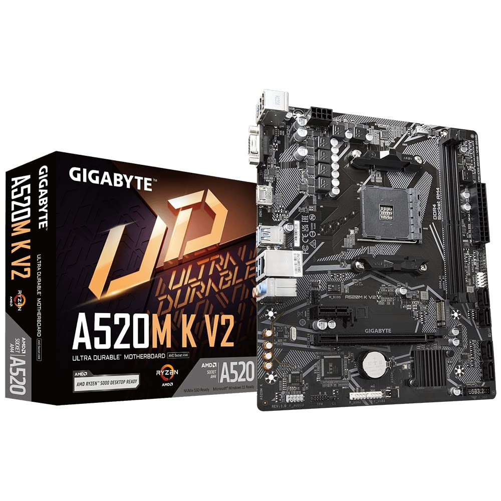 GIGABYTE A520M K V2 Placă de bază MicroATX [cu chipset AMD A520] MB6136