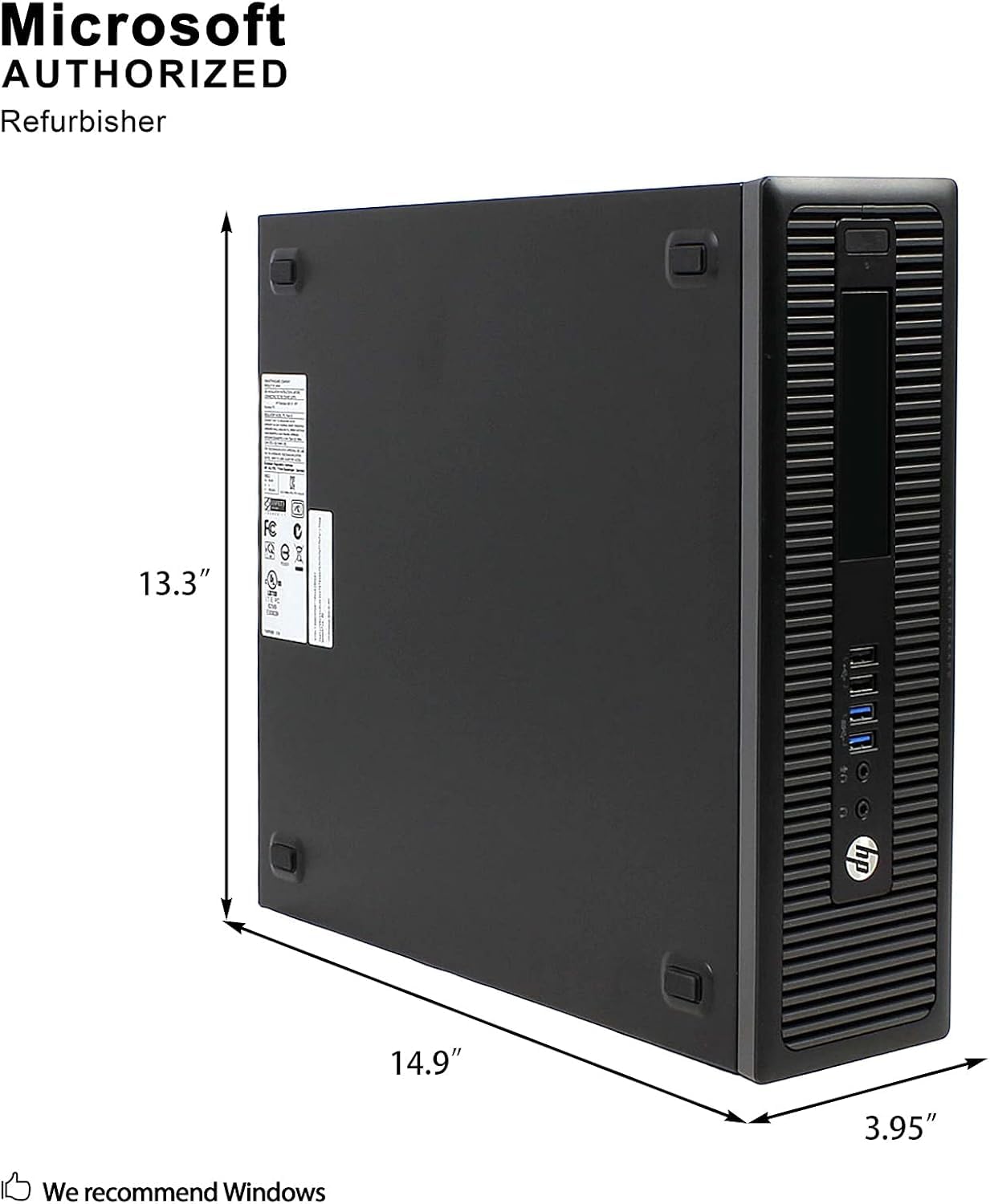 HP Prodesk 600 G2 SFF Desktop PC, Intel Core i5-6500, 8GB RAM, 256GB SSD, US Keyboard, WiFi, Bluetooth, Windows 11 Pro (Refurbished)