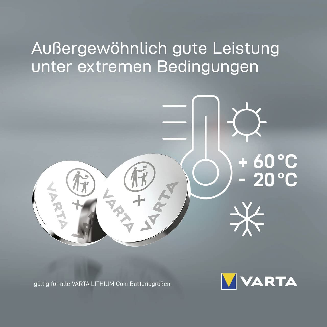 VARTA batteries button cells CR2032, 50 pieces, power on demand, lithium, 3V, safety-sealed packaging, for smart home devices, car keys and other applications - 6032101401