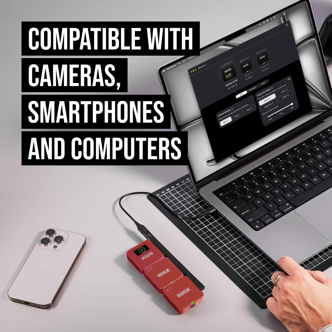 RØDE Wireless GO (Gen 3) – Compact wireless microphone – Crystal clear sound, 32-bit float recording, automatic level control, for phones, cameras, and computers (Pink) - WIGOGEN3ROS