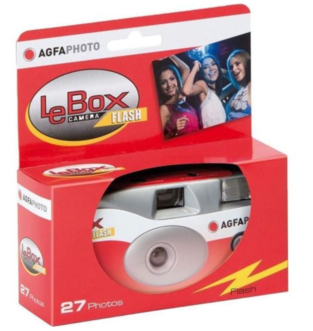 AgfaPhoto LeBox 400 27 Blitz/Flash cameră de unică folosință cu dezvoltare completă pentru până la 27 de imagini color prin poștă, FPP36SUC