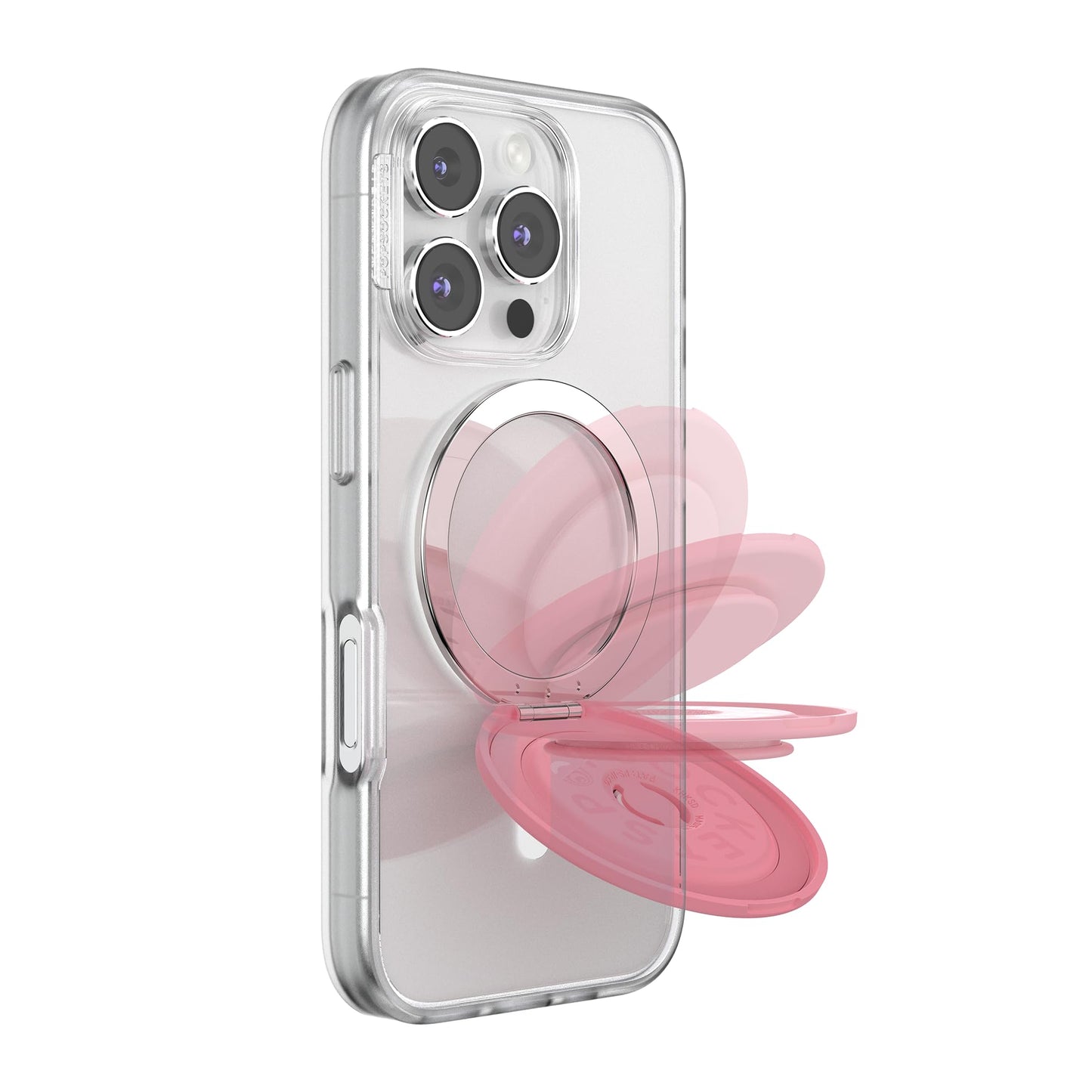 PopSockets Kick-Out Grip for MagSafe, Adjustable Stand for Portrait or Landscape Format, Magnetic Holder, Pink - Putty - 807624