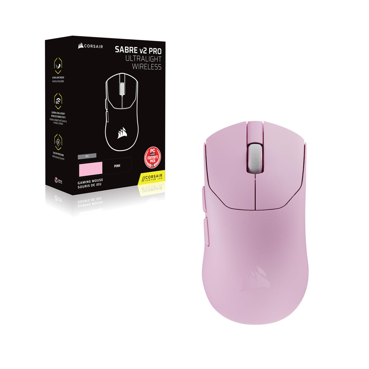 Corsair Sabre v2 PRO Ultralight Wireless FPS Gaming Mouse - Pink - CH-931G007-WW