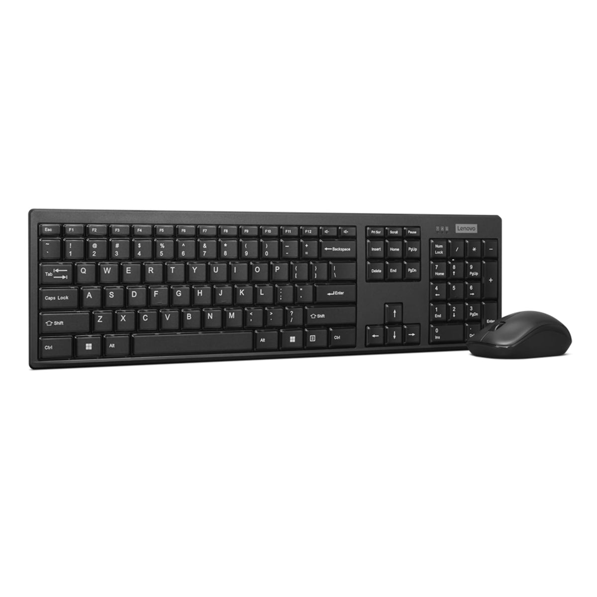 Lenovo 100 Combo Wireless Keyboard and Mouse, 2.4 G (optical sensor, 1600 DPI, nano USB receiver, compatible with Windows) Spanish QWERTY - Black