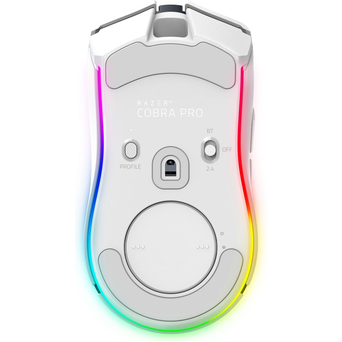 Razer Cobra Pro - mouse de gaming wireless cu RGB - senzor optic Focus Pro cu 30K DPI (10 butoane personalizabile, polling wireless HyperSpeed de 8K Hz, Bluetooth, iluminare Chroma cu 11 zone) Alb - RZ01-04660200-R3G1