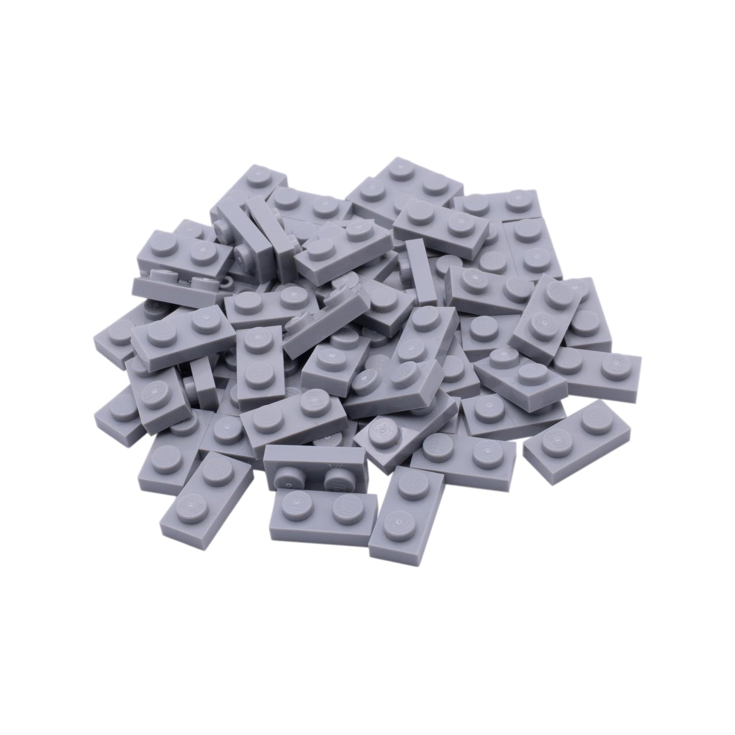 Lego City Classic Basic Plate 1x2 studs in light gray - 100 pieces - Perfect for creative building projects and expansions - 3023