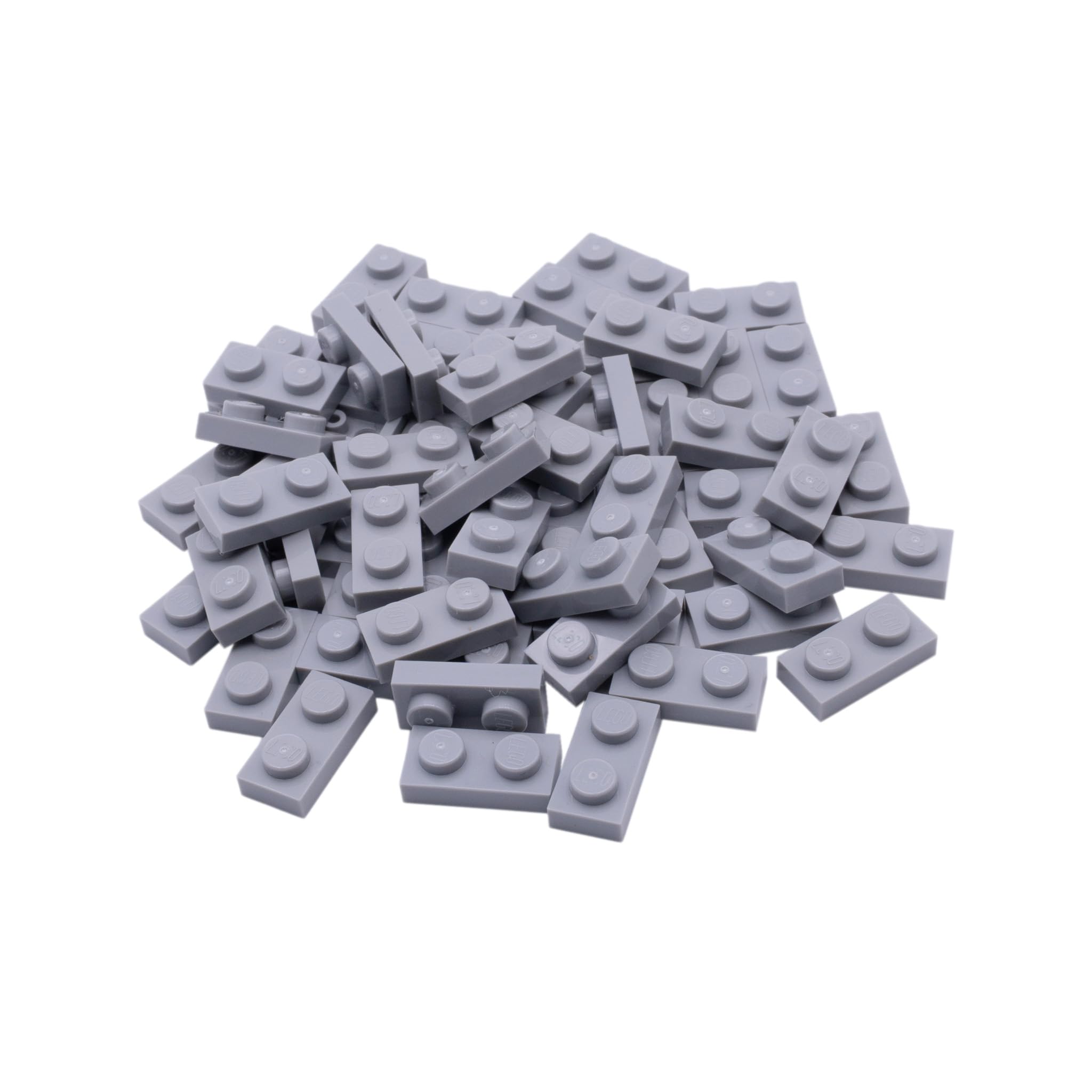 Lego City Classic Basic Plate 1x2 studs in light gray - 100 pieces - Perfect for creative building projects and expansions - 3023
