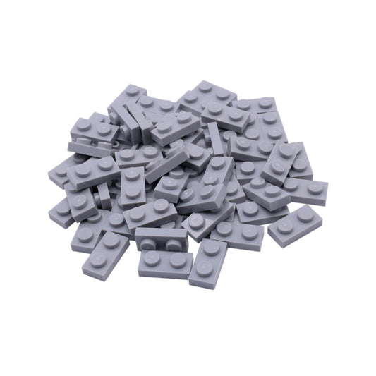 Lego City Classic Basic Plate 1x2 studs in light gray - 100 pieces - Perfect for creative building projects and expansions - 3023