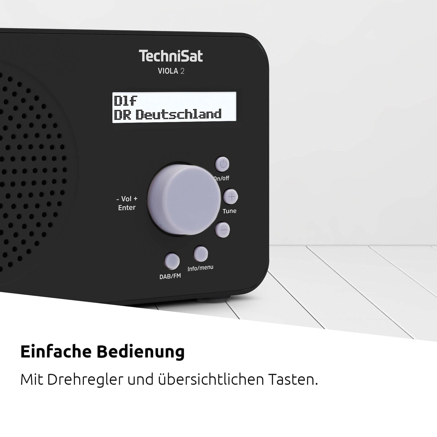 TechniSat VIOLA 2 - portable DAB radio, DAB+, FM, 1 watt RMS, black - 0002/3906