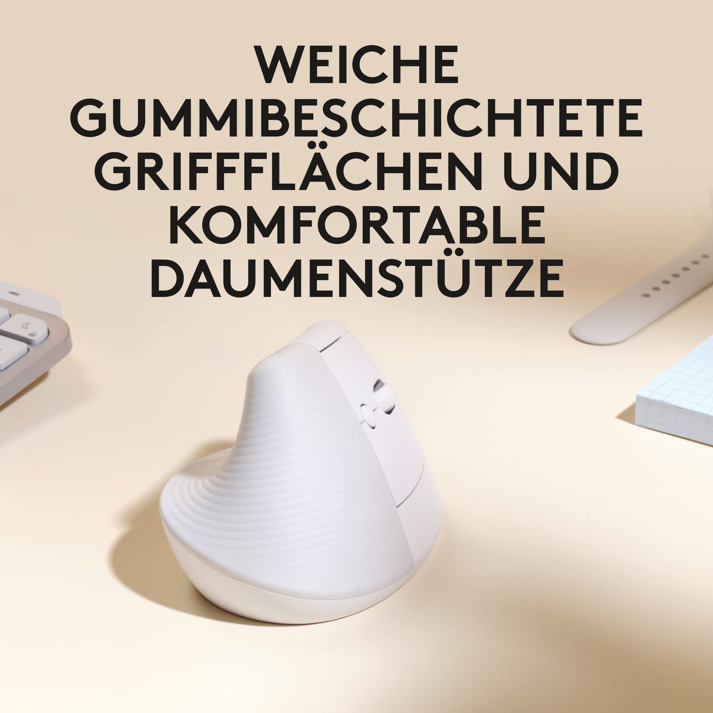 Logitech Lift for Mac, Wireless Vertical Ergonomic Mouse, Bluetooth, Quiet Clicks, Quiet Smartwheel, 4 Customizable Buttons, Compatible with macOS/iPadOS/MacBook/iMac/iPad - White - 910-006477