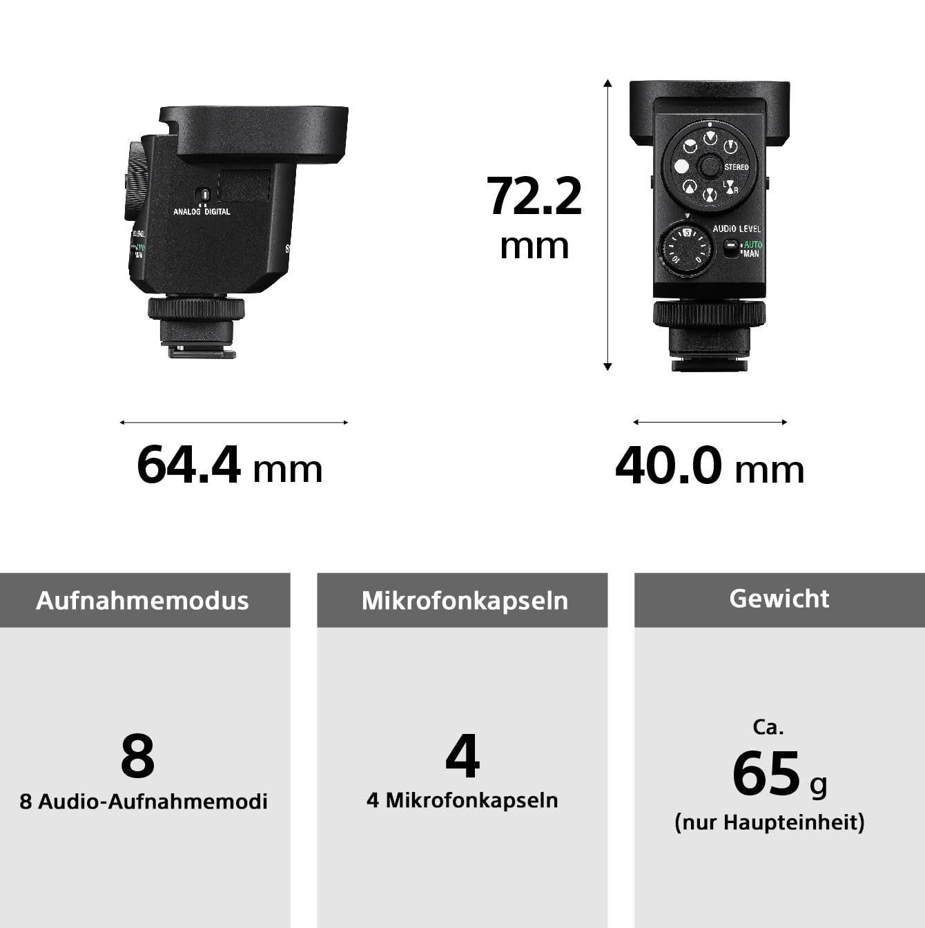 Sony ECM-M1, Wireless Shotgun Microphone, 8 Audio Recording Modes, Compact & Lightweight, Ideal for Cameras, Vlogs, Content Creation, Music, Streaming - VX9547
