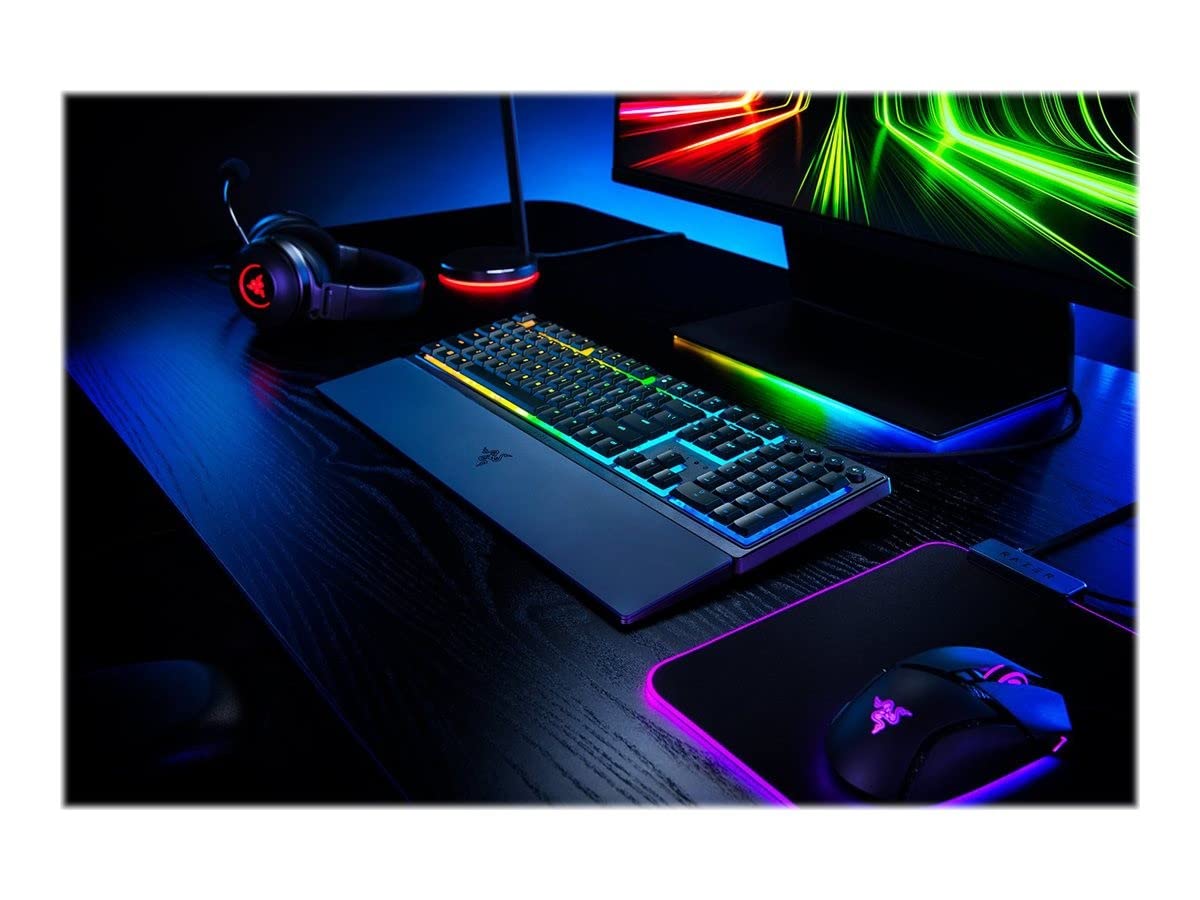Razer Ornata V3 Gaming Keyboard (Hybrid Switch, Mecha-Membrane, UV-coated Keys, Soft Magnetic Wrist Rest, RGB Chroma), ES Design, Black - RZ03-04461100-R311