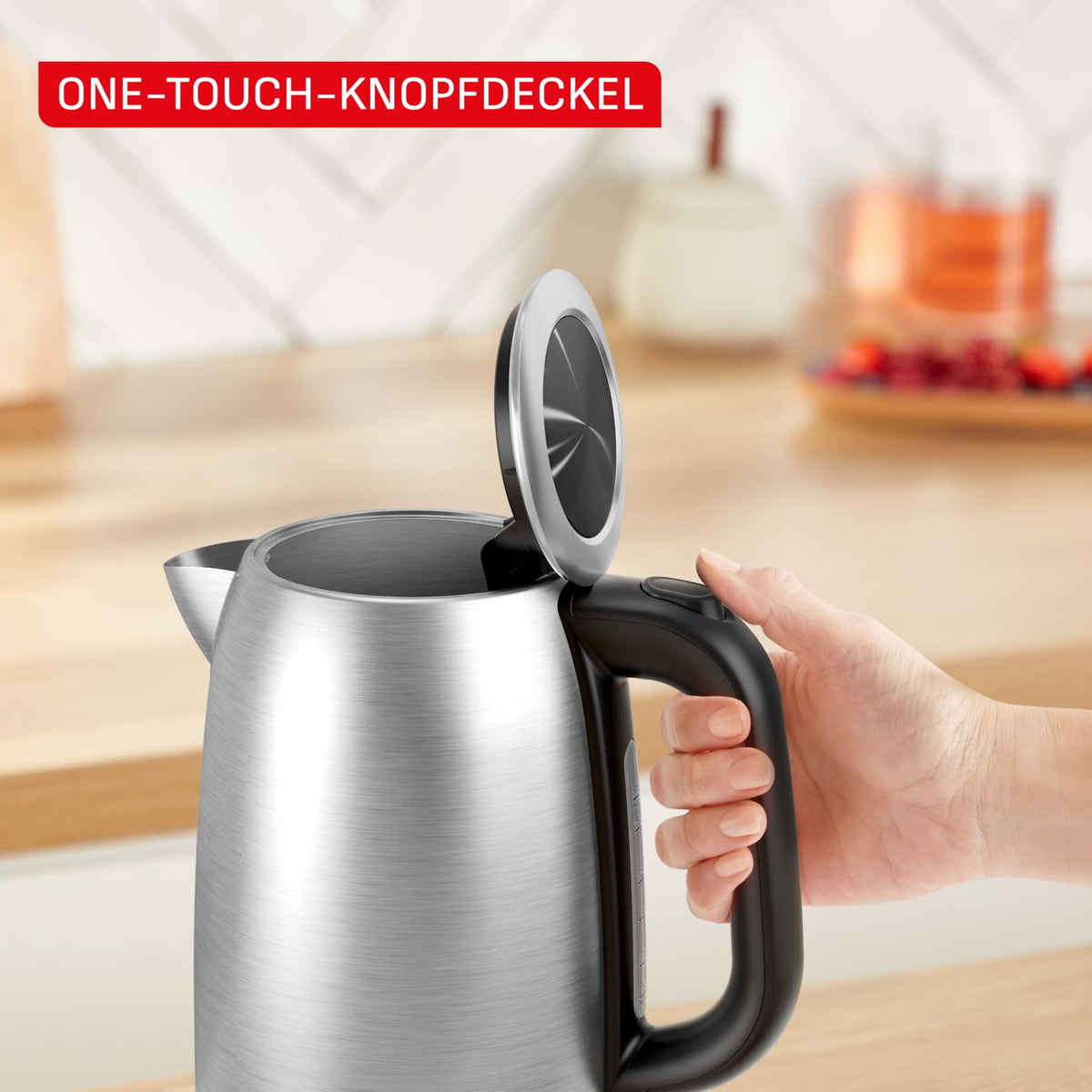 Tefal Fierbător de apă din oțel inoxidabil, 1,7 l, 2200 Watt pentru fierbere rapidă - KI1R0DE0