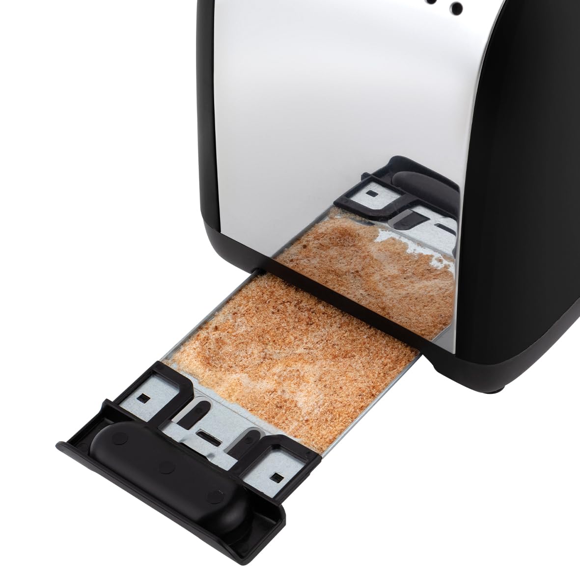 Russell Hobbs Toaster [for 2 slices] Colours Plus Stainless Steel Black (extra wide toast slots, includes bun warmer, 6 browning levels + defrost function, Lift & Look feature, 1600W) 26550-56