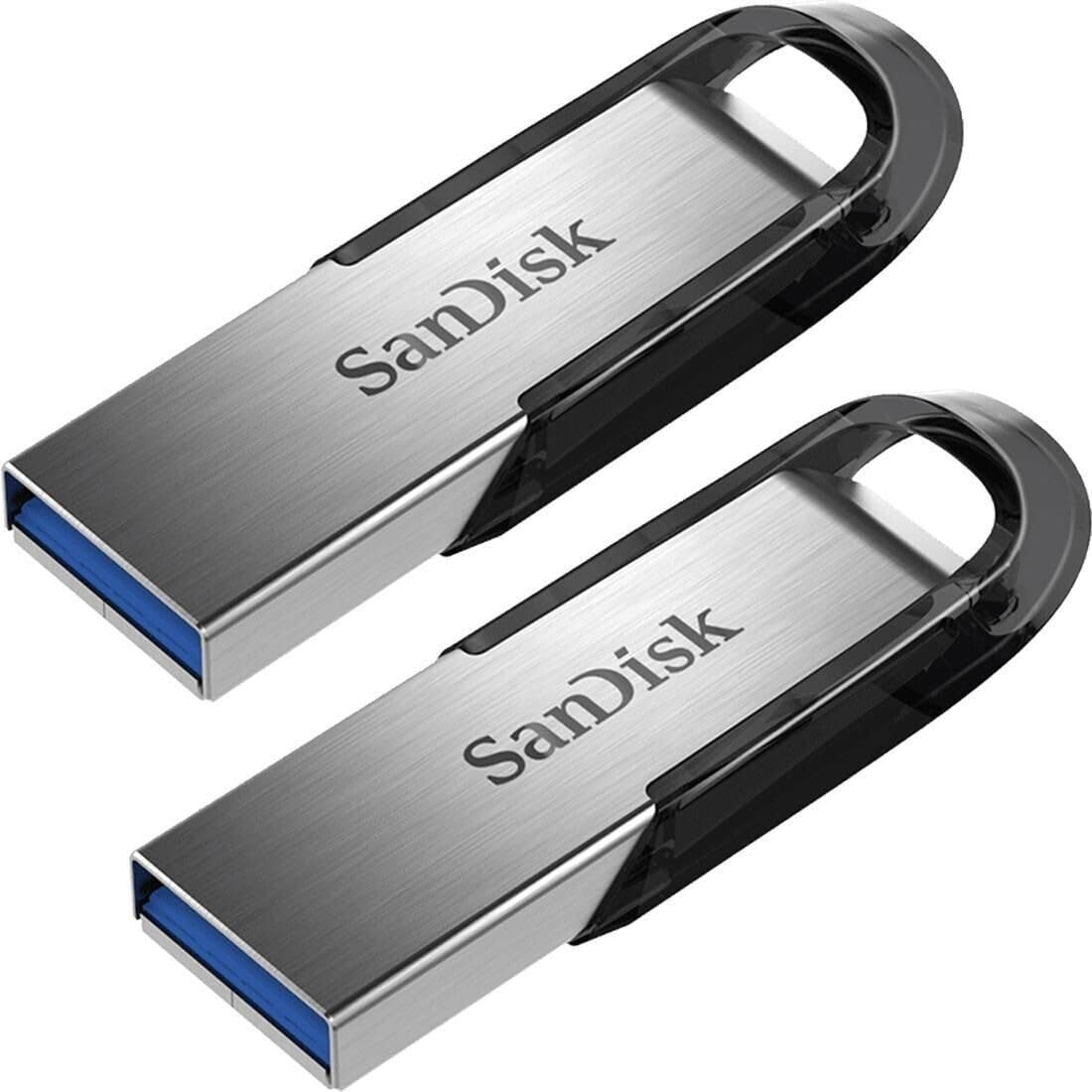 SanDisk Ultra Flair USB 3.0 Flash Drive 64GB (Durable and Elegant Metal Housing, Password Protection, 150MB/s Read) Black (Pack of 2) - SDCZ73-064G-G46