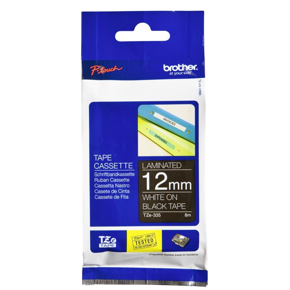 Brother TZ335 tape 12 mm wide, 8 m black / white - TZE335