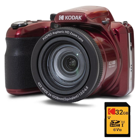 KODAK Pack Bridge Pixpro Astro Zoom AZ425 + 32GB SDHC Card - BAZ425RDSD